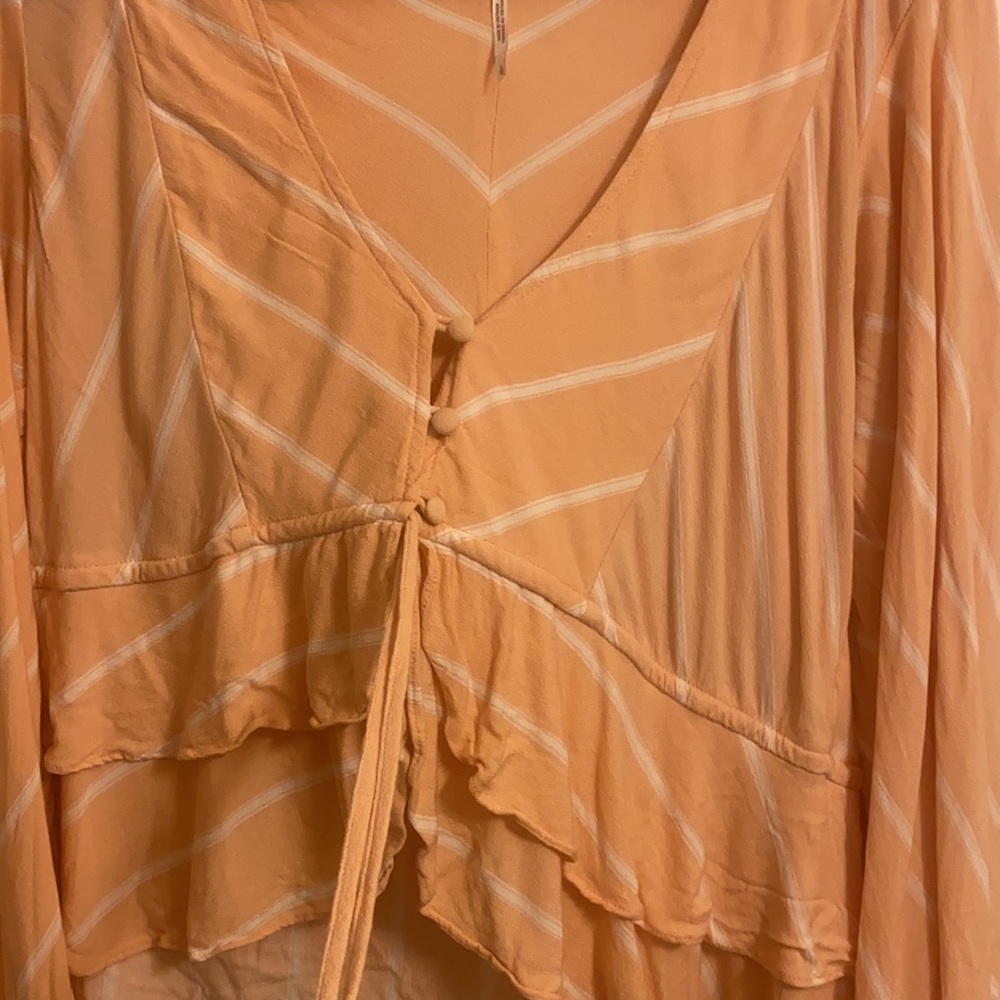 Free People Ruffle Tie Up Top - Picture 3 of 10